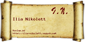 Ilia Nikolett névjegykártya